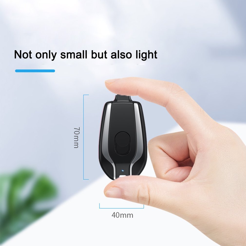 1500mAh Mini Emergency Keychain Charger With Type-C