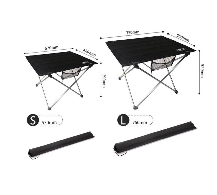 Mesa de camping plegable y ligera