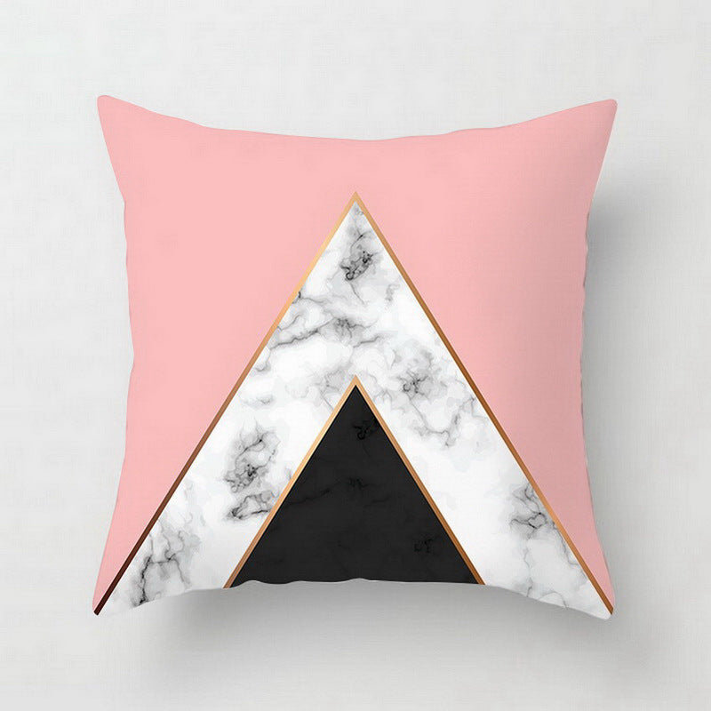 Nordic Pink Geometric Pillowcase Modern Luxury for Sofa, Bed & More