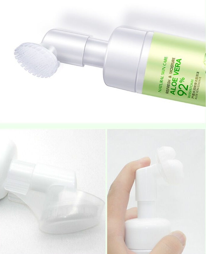 Foaming Aloe Vera Cleanser Hydrating Bubble Foam for Makeup Removal & Massage