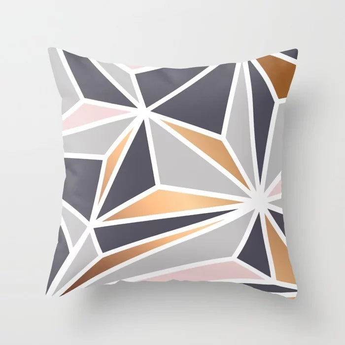 Nordic Pink Geometric Pillowcase Modern Luxury for Sofa, Bed & More