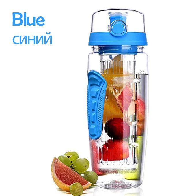 Fruit tea compartment plastic bottle button cover tritan sports bottle