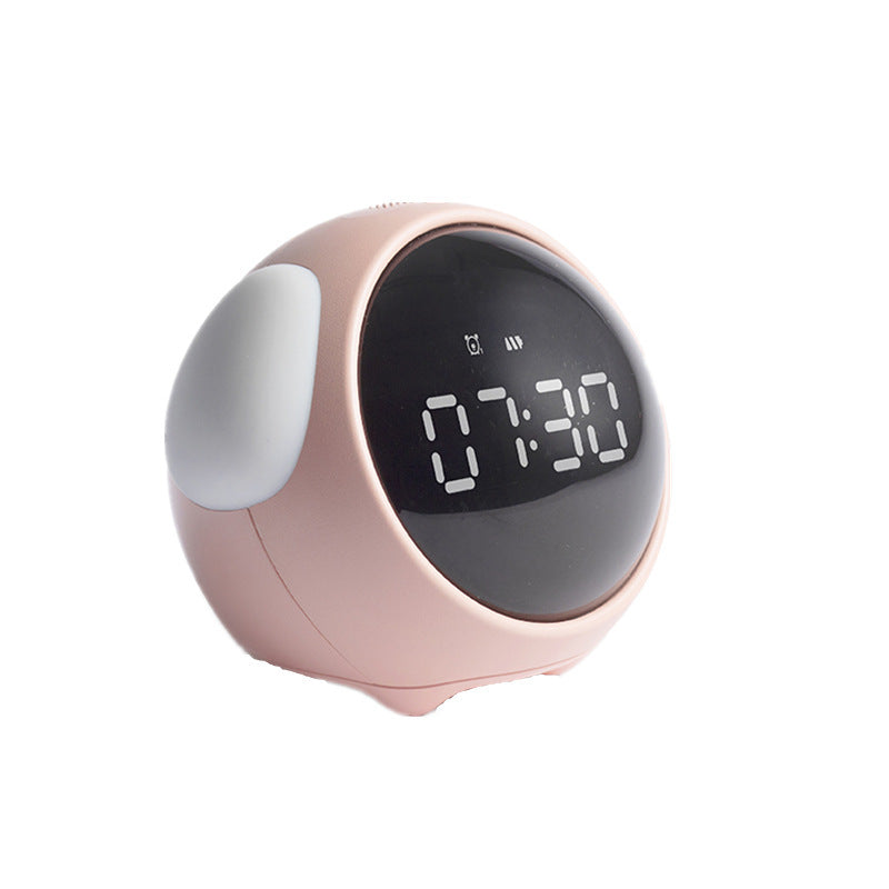 Cute Alarm Clock Wake-Up Light with Pixel Expression