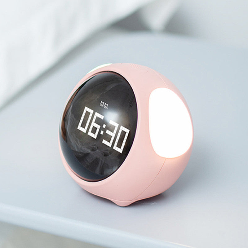 Cute Alarm Clock Wake-Up Light with Pixel Expression