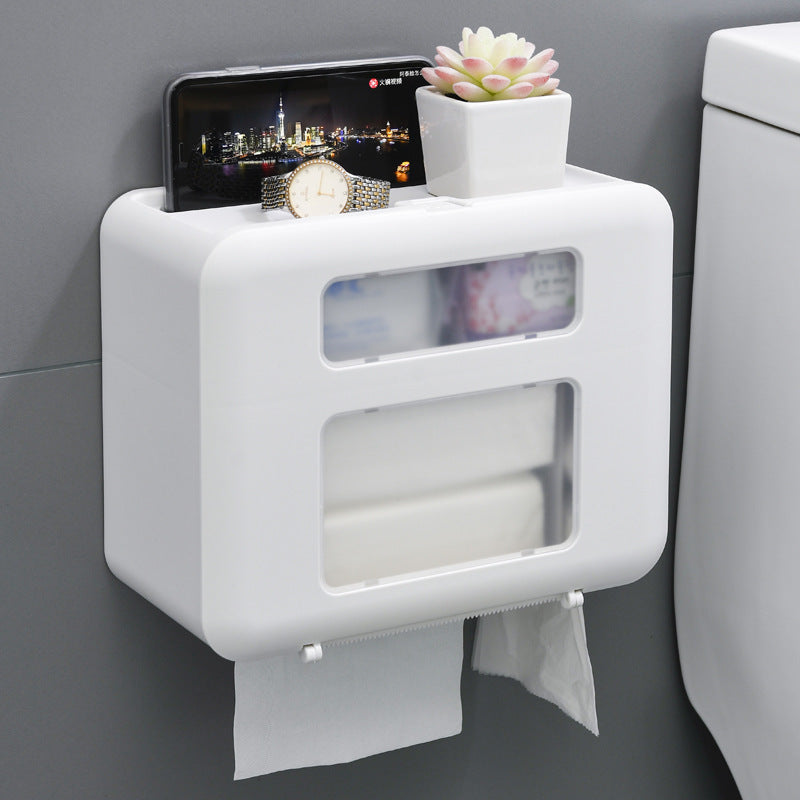 Space-Saving Toilet Paper Holder | Wall Mounted Bathroom Organizer