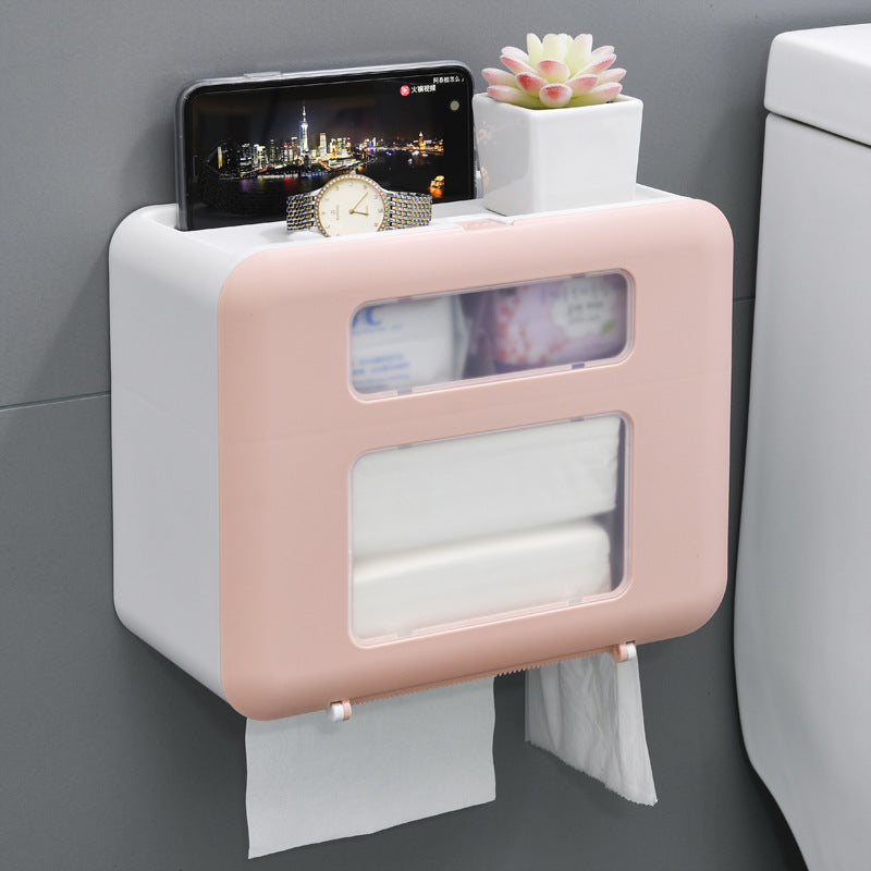 Space-Saving Toilet Paper Holder | Wall Mounted Bathroom Organizer