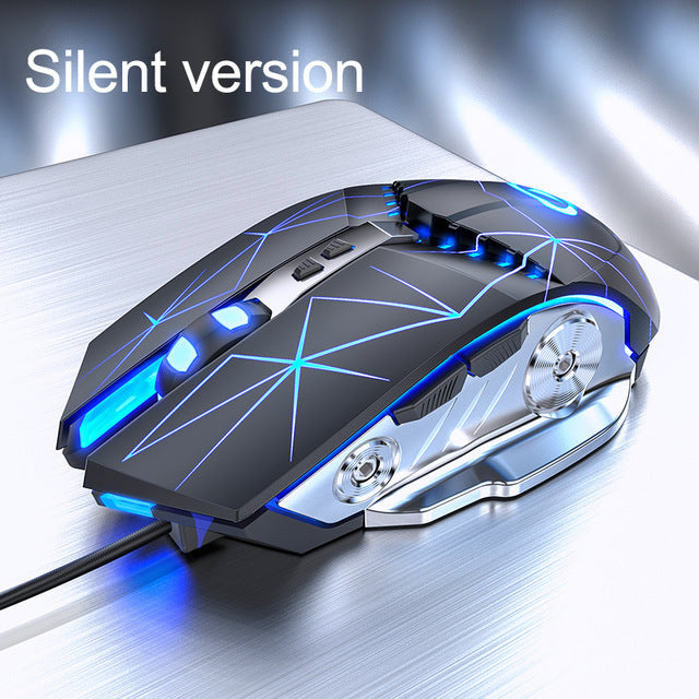 Wired Gaming Mouse with Silent Mechanical Clicks