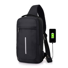 Diebstahlsichere Brusttasche mit USB-Ladefunktion