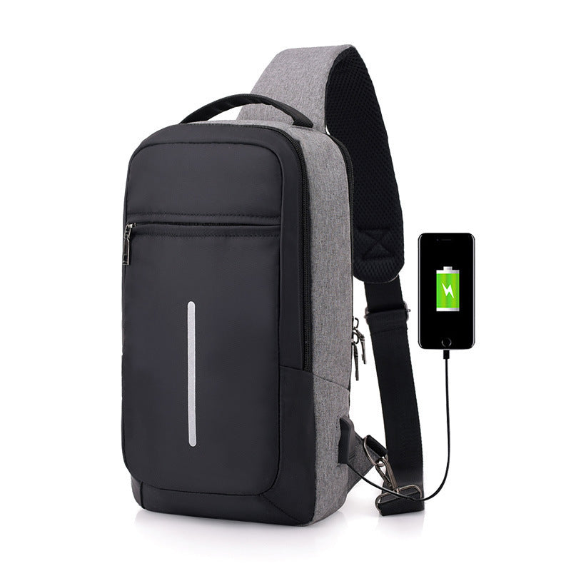 Diebstahlsichere Brusttasche mit USB-Ladefunktion