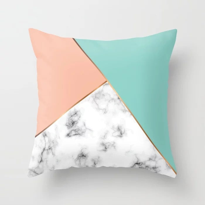 Nordic Pink Geometric Pillowcase Modern Luxury for Sofa, Bed & More