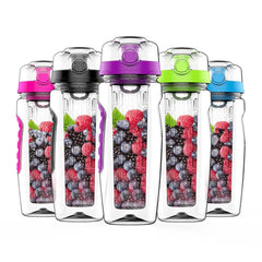 Fruit tea compartment plastic bottle button cover tritan sports bottle