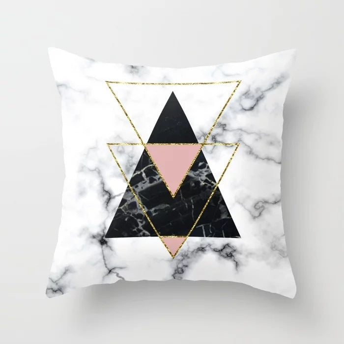 Nordic Pink Geometric Pillowcase Modern Luxury for Sofa, Bed & More