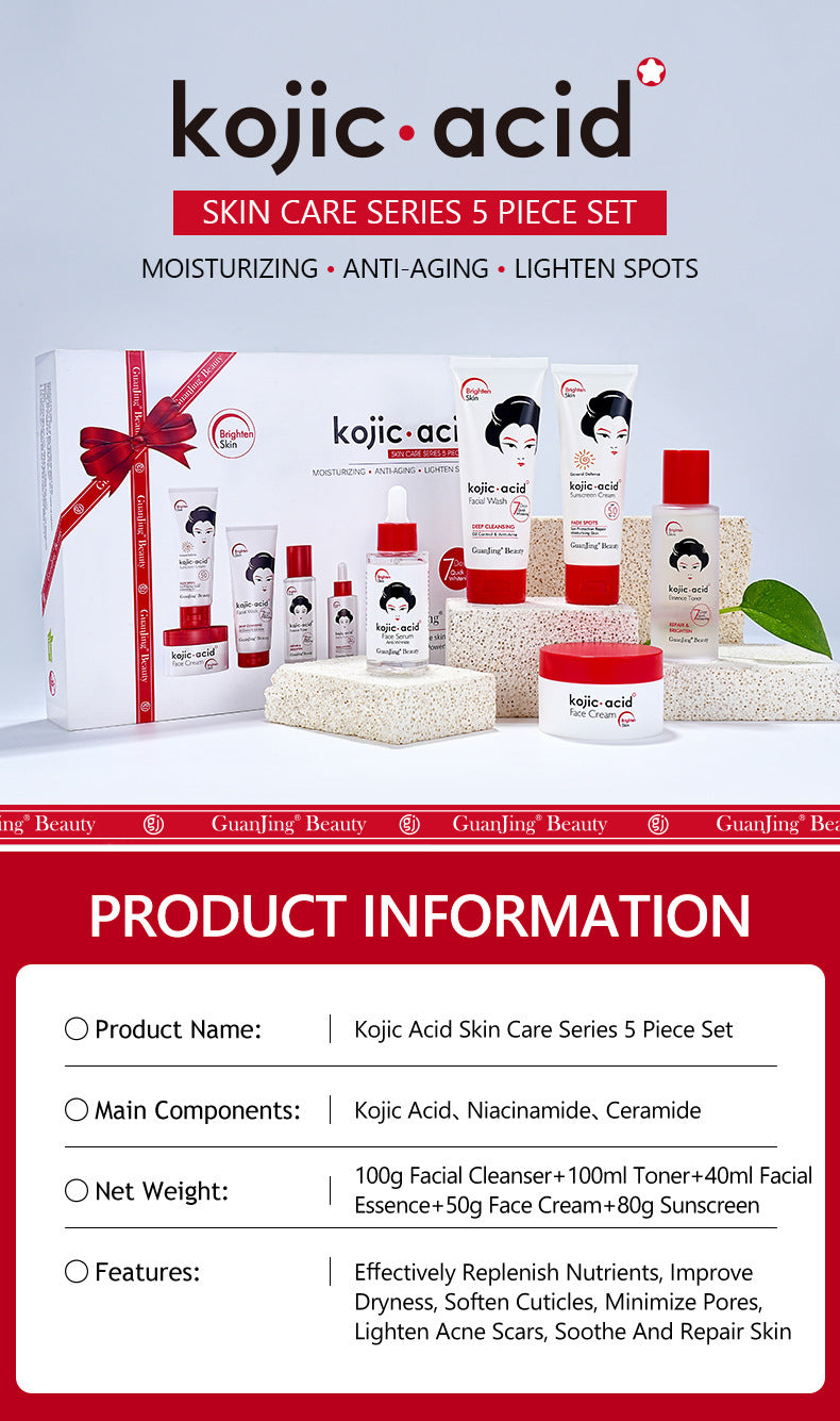 Kojic Acid Toner & Lotion Set for Brighter, Even Skin Tone,Natural Skin Brightening