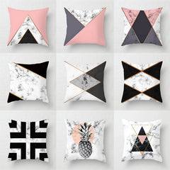 Nordic Pink Geometric Pillowcase Modern Luxury for Sofa, Bed & More