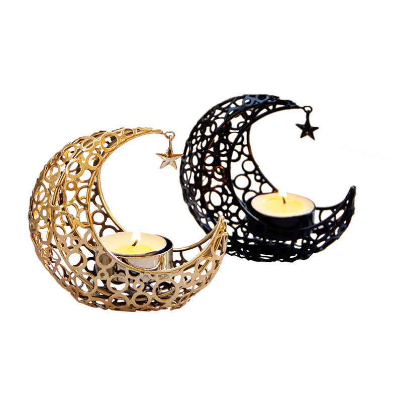 Modern Crescent Moon Metal Candle Holder