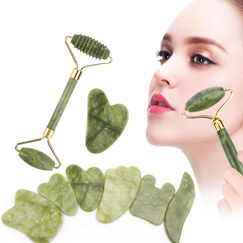 Gua Sha Massager For Face Care Jade Rollers Beauty Health Skin Scraping Chin Lifting Natural Stone Gouache Massage