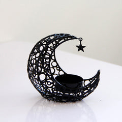 Modern Crescent Moon Metal Candle Holder