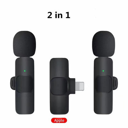 Wireless Lavalier Microphone Set for Video Recording and Live Streaming