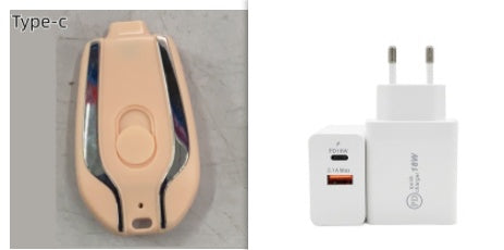 Mini cargador de llavero de emergencia de 1500 mAh con tipo C