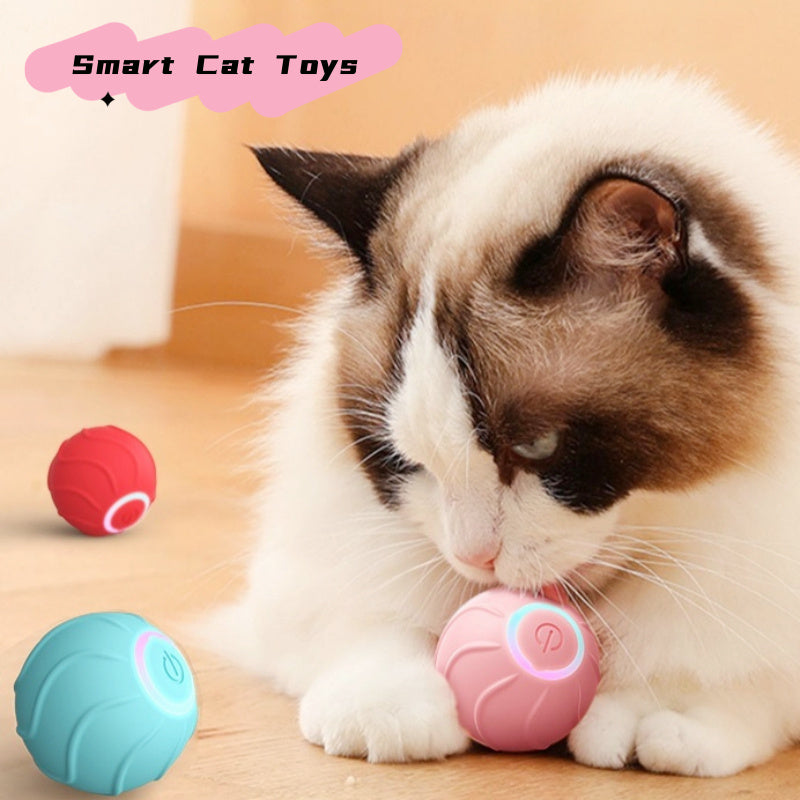 Interactive Smart Cat Toy Rolling Ball USB Teasing Kittens