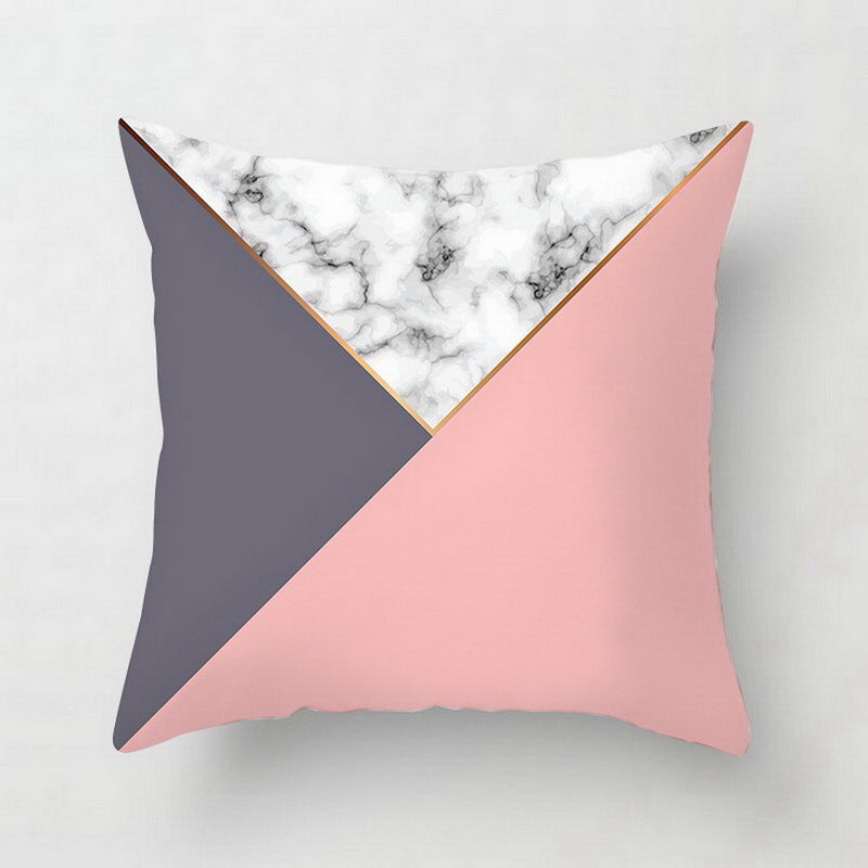 Nordic Pink Geometric Pillowcase Modern Luxury for Sofa, Bed & More