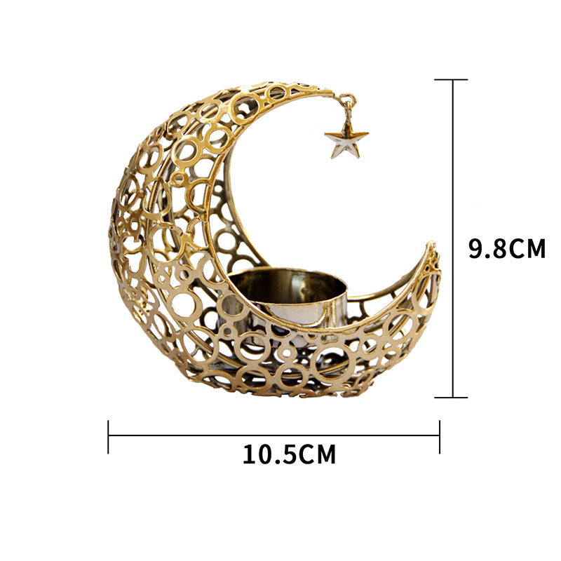 Modern Crescent Moon Metal Candle Holder