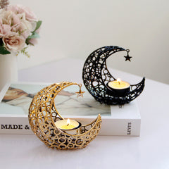 Modern Crescent Moon Metal Candle Holder