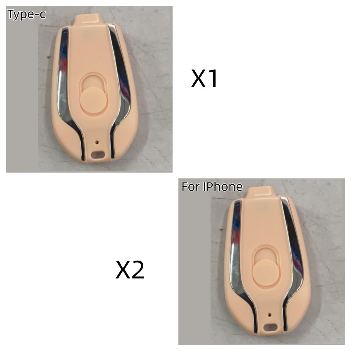 Mini cargador de llavero de emergencia de 1500 mAh con tipo C