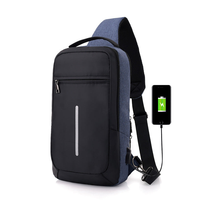 Diebstahlsichere Brusttasche mit USB-Ladefunktion