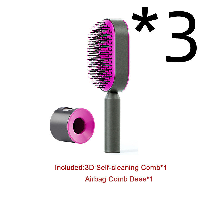 One-Click Clean Hair Brush Anti-Static & Gentle on Scalp - Massage Comb for Healthy Hair Growth