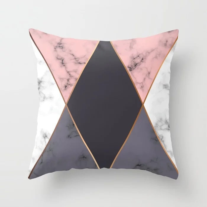 Nordic Pink Geometric Pillowcase Modern Luxury for Sofa, Bed & More