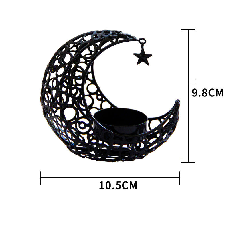 Modern Crescent Moon Metal Candle Holder