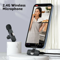 Wireless Lavalier Microphone Set for Video Recording and Live Streaming