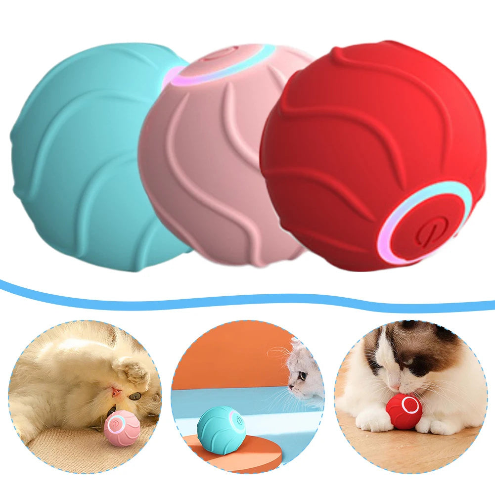 Interactive Smart Cat Toy Rolling Ball USB Teasing Kittens