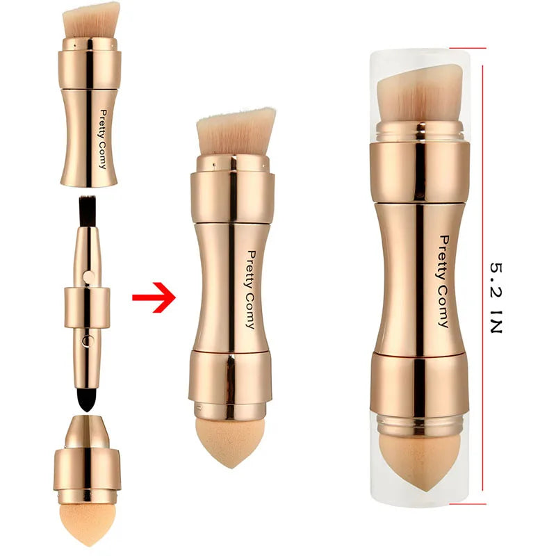 4 In 1 Makeup Brushes Foundation Eyebrow Shadow Concealer Eyeliner Blush Powder Cosmetic Professional Maquiagem Beauty Health