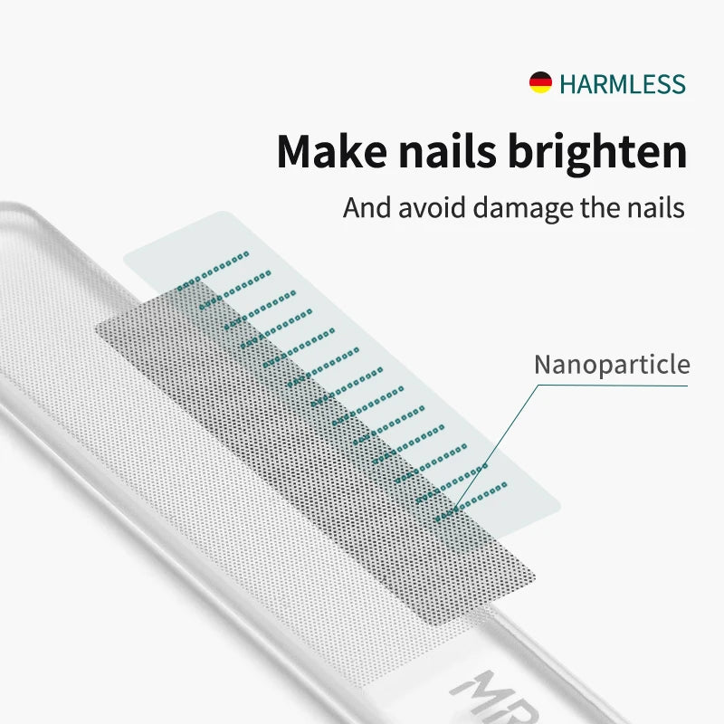 Limas de uñas de nanovidrio, herramienta artística de manicura para pulir profesional, lavables, hacen que las uñas brillen fácilmente como el esmalte de uñas