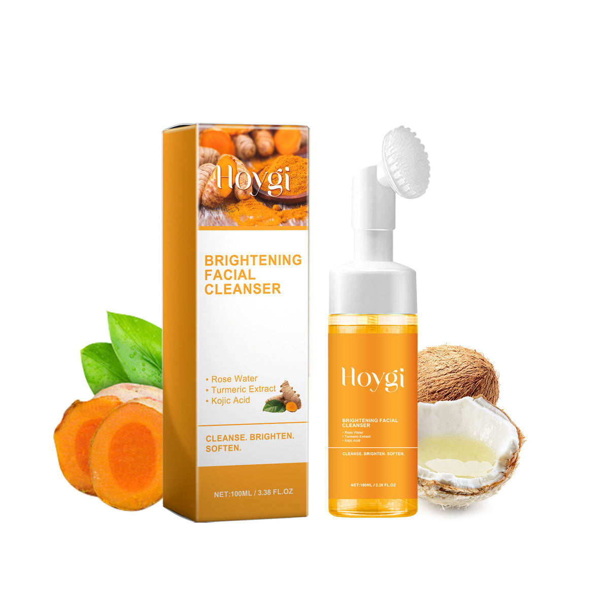 Glowing Deep Skin Cleansing & Brightening Facial Cleanser Turmeric, Niacinamide, Kojic Acid