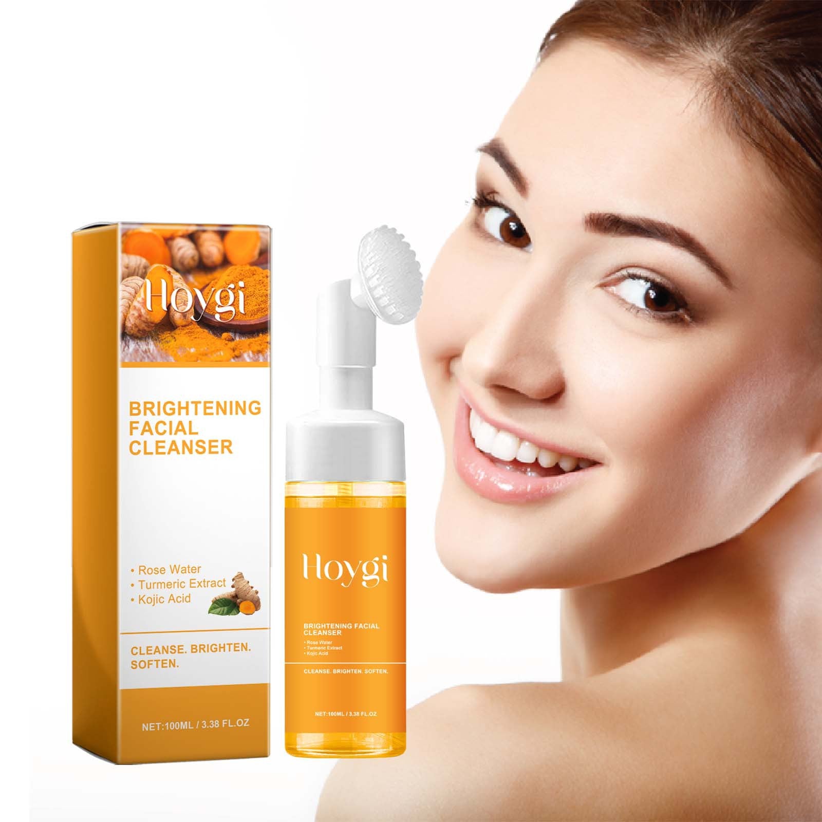 Glowing Deep Skin Cleansing & Brightening Facial Cleanser Turmeric, Niacinamide, Kojic Acid