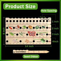 Wooden Seedling Planting Ruler | Multifunctional Garden Tool