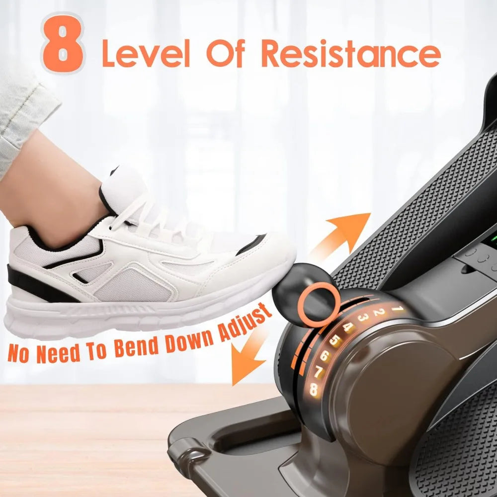 Under Desk Elliptical,Manual Quiet Elliptical, Foot Pedal Exerciser, Mini Elliptical Machines for Home Use, Portable Foot 300LBS