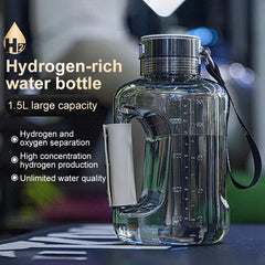 Botella de agua de Hidrógeno de 1,5 l, botella de agua deportiva portátil rica en hidrógeno, generador de agua de Hidrógeno Molecular rico sin BPA