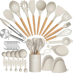 36pcs silicone utensil cooking set with holder