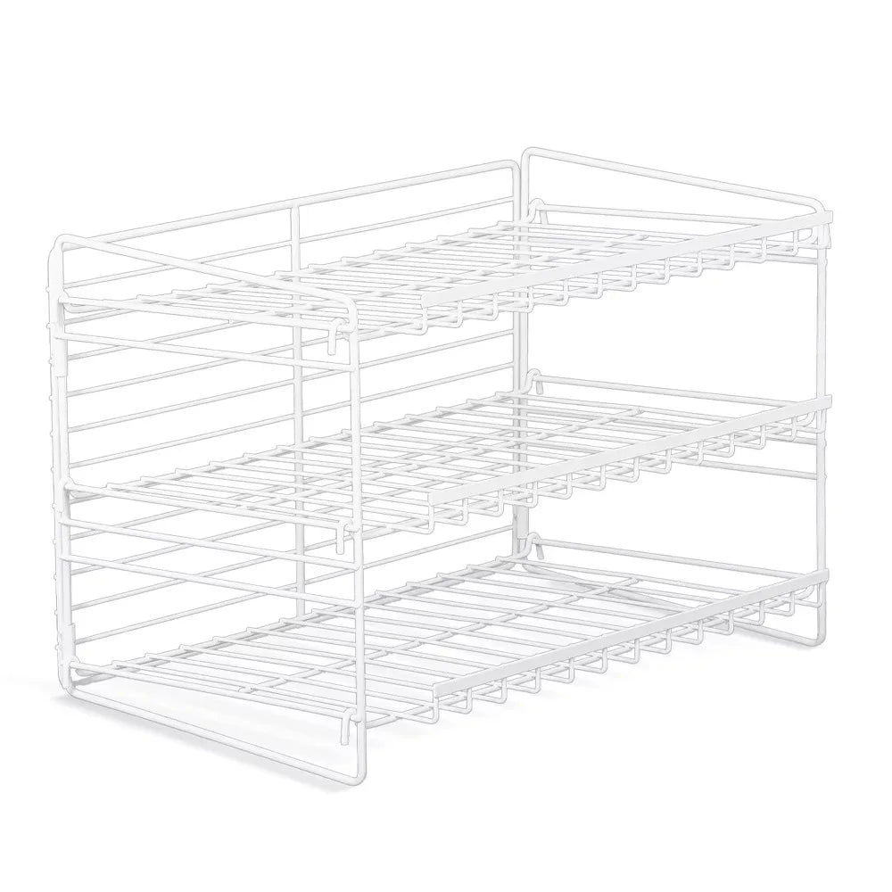 Mainstays 3-Tier Can Dispenser Rack Organizer Powder Coated Steel White