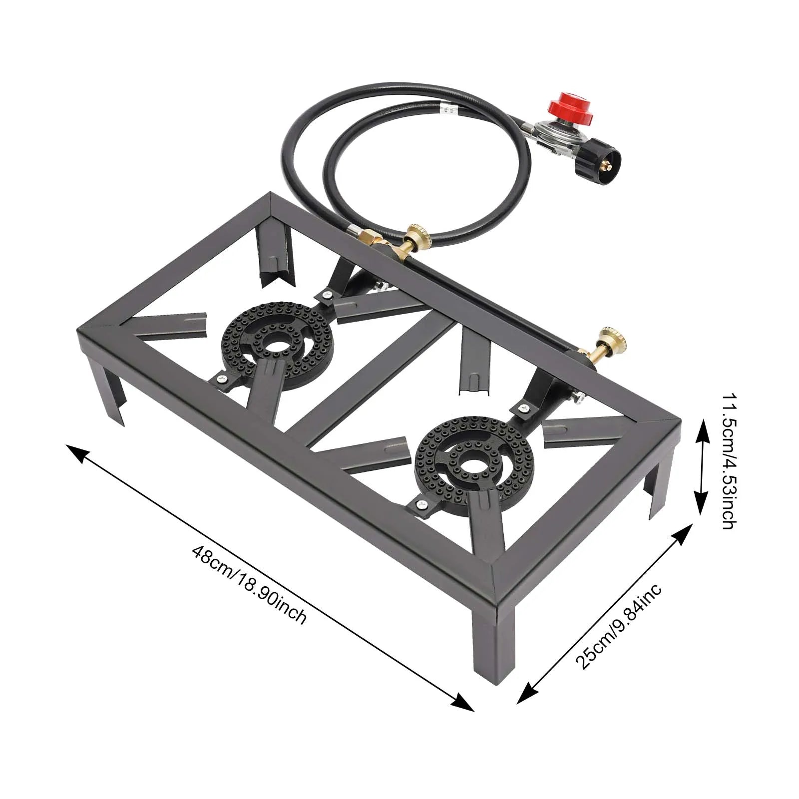 Estufa de Gas de doble cabezal para exteriores, estufa superior de Gas propano, quemadores de Gas de seguridad de alta calidad para acampar, estufa feroz