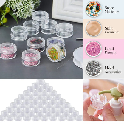 12PCS 3g Empty Clear Plastic Sample Containers with Lids Cosmetic Pot Jars Small  Containers for Lip Balms, Lotion, Powder