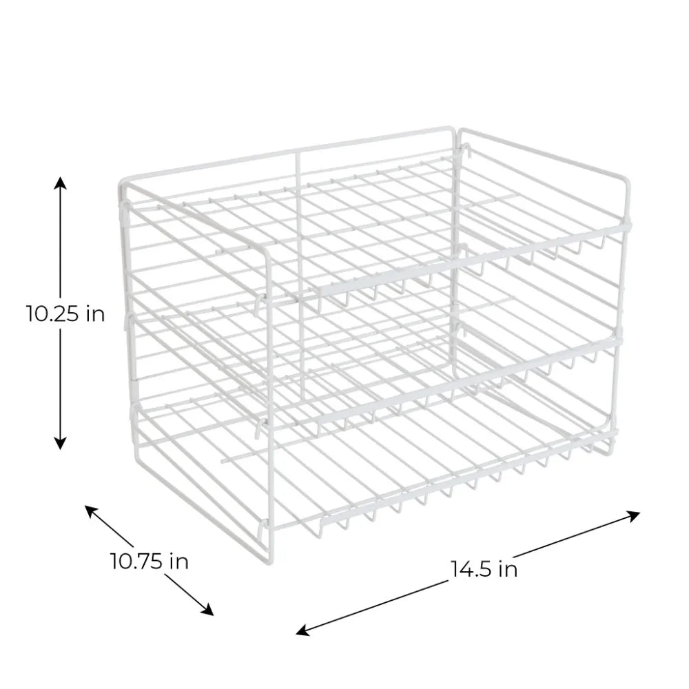 Mainstays - Estante dispensador de latas de 3 niveles, organizador de acero con recubrimiento en polvo, color blanco 