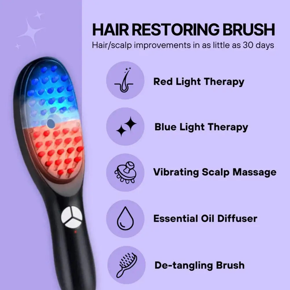 Electric Massage Comb Anti-Hair Loss Meridian Scalp Stress Innovative Care Massage Restoring Hair Hair Comb Device Brush Re E8P0