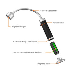 D2 2 uds portátil 360 grados magnético luz LED con parrilla lámpara ajustable barbacoa parrilla luces al aire libre parrilla herramientas de iluminación