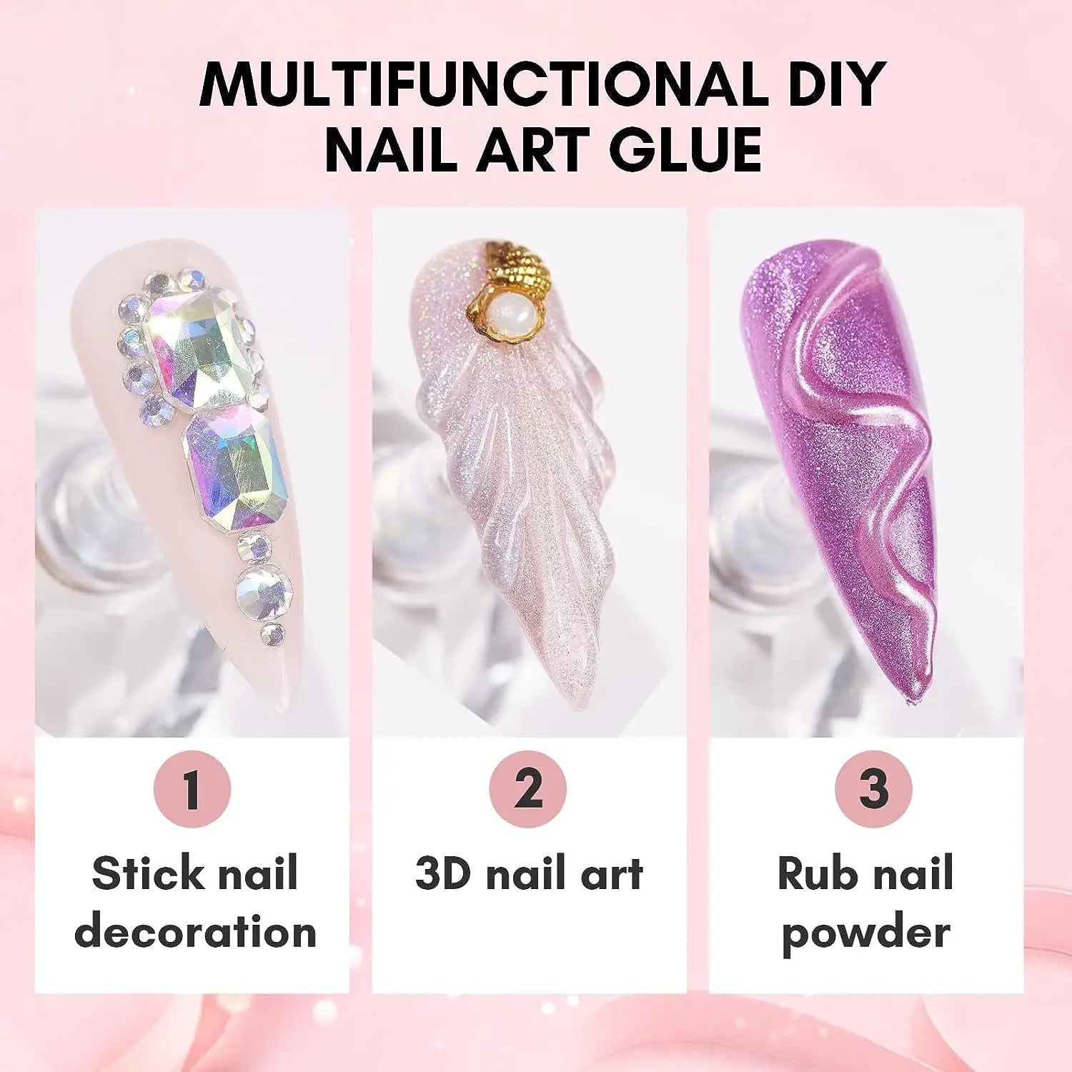 Makartt Gel de pegamento de diamantes de imitación para uñas, Gel adhesivo súper fuerte de 30g para gemas de uñas, joyas, purpurina, cuentas de cristales y diamantes