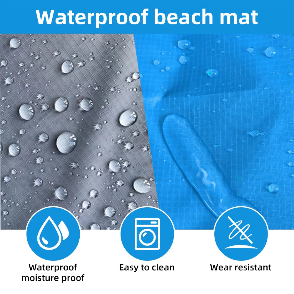 Estera de playa impermeable, colchoneta Extra grande para acampar al aire libre, manta plegable, colchón de bolsillo sin arena, estera de Picnic ligera portátil